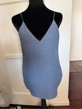 Express Light Blue Textured Slip Dress with Spaghetti Straps
